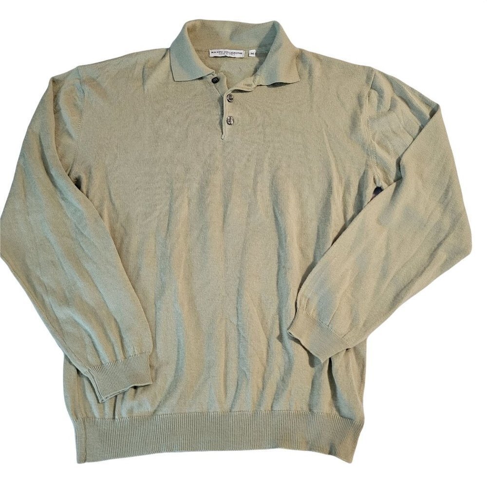 Maxini Collezione Mens M Made in Italy Merino Wool Blend LS Pullover Sweater